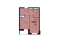 Академия, 3 этап: Планировка 1-комн 34,7 м²