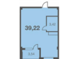 Каравелла Португалии, литера 5: Планировка 1-комн 39,22 м²
