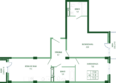 Екатерининский парк, литера 3: Планировка 2-комн 76,5, 76,8 м²