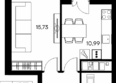 Столица: Планировка 1-комн 39,34, 40,42 м²