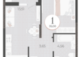 Моренуар, литер 22: Планировка 1-комн 35 м²