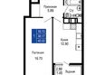 Море, литер 10: Планировка 1-комн 40,62 м²