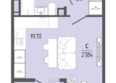 ПРИМА: Планировка 1-комн 27,84 м²