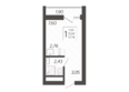 Кислород, корпус 13: Планировка 1-комн 17,74 м²