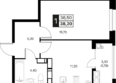 Эстет, литер 45.1: Планировка 1-комн 38,2, 38,6 м²