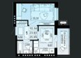 Парковый: Планировка 1-комн 25,95 м²