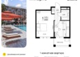 Кипарис, литер 7: Планировка 1-комн 34,6 - 35,2 м²