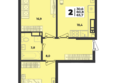 Лето, литера 1.1: Планировка 2-комн 63,7 м²