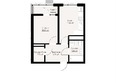 Альпина: Планировка 1-комн 40,92 м²
