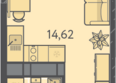 Теплые края, литер 3: Планировка 1-комн 20,76 м²