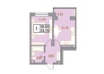 Зеленый город: Планировка 1-комн 33,65 м²