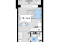 Мореград, литер 1: Планировка Студия 26,4 м²