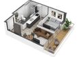 Скай Плаза, 4.0: Планировка 1-комн 47,8 м²