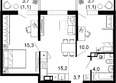 Флора, 4 этап: Планировка 2-комн 51,5 м²