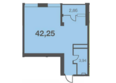 Каравелла Португалии, литера 5: Планировка 1-комн 42,25 м²