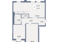 Дом-резиденция Собрание: Планировка 2-комн 84,15 м²