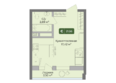 Цитрус, литер 2: Планировка Студия 21,56 м²