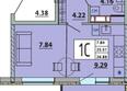 Любимый дом-Адыгейск: Планировка Студия 26,73, 26,88 м²