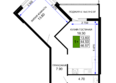 Сегодня, литер 2: Планировка 1-комн 46,57 м²