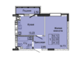 Донской: Планировка 1-комн 34,3 м²