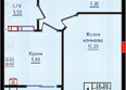 Суворов, дом 6: Планировка 1-комн 38,4, 38,5 м²