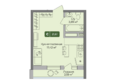 Цитрус, литер 1: Планировка Студия 21,61 м²