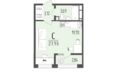 Портрет 2: Планировка Студия 27,93 м²