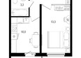 5 элемент Аске, лит 5-10 стр.2, сек.4,5: Планировка 1-комн 34 м²