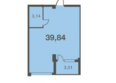 Каравелла Португалии, литера 5: Планировка 1-комн 39,84 м²
