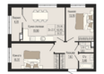 Федерация, дом 1: Планировка 2-комн 67,15 м²