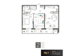 Рекорд 2, литера 1: Планировка 2-комн 72 м²