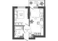 Флора, 2 этап литера 1: Планировка 1-комн 36,3 м²