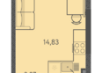 Теплые края, литер 7: Планировка Студия 22,75 м²