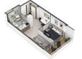 Крымский квартал: Планировка 1-комн 36,3 - 36,9 м²