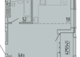 Клубный дом Бау-Хаус: Планировка 1-комн 38,4 м²
