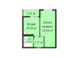 Славянка, литера 1: Планировка 1-комн 36,9 м²