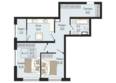 Федерация, дом 1: Планировка 2-комн 64,26 м²