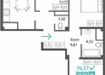 Прополис: Планировка 3-комн 71,98 м²
