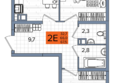 САРМАТ, литера 2: Планировка 2-комн 67,5 м²