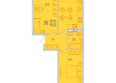 Южане, 3 очередь литера 3: Планировка 2-комн 58,25 м²