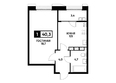 Основа, литер 4: Планировка 1-комн 40,3 м²