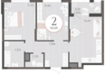 Моренуар, литер 22: Планировка 2-комн 53,55 м²