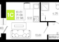 Октябрь Парк, 5.2: Планировка Студия 22,98 м²