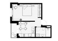 Оливия, корпус 8: Планировка 1-комн 33,2 м²