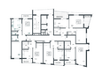 Сограт, литера 9: Типовая планировка этажа, подъезд 1