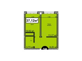 Продается 1-комнатная квартира ЖК Николаевский-Ессентуки, 37.12  м&sup2;