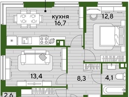 Продается 3-комнатная квартира ЖК DOGMA PARK (Догма парк), литера 15, 70 м², 9723000 рублей