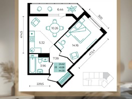 Продается 2-комнатная квартира ЖК Курортный регион, 44.3  м&sup2;, 6423500 рублей