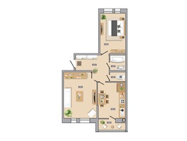 Продается 2-комнатная квартира ЖК Горизонт, 63.2 м²