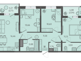 Продается 3-комнатная квартира ЖК Теплые края, литер 7, 72.85  м&sup2;, 7649250 рублей